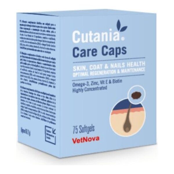 Vetnova Cutania Care Caps Cápsulas Omega 3, 6 y 9 para Piel y Pelo de Perros y Gatos