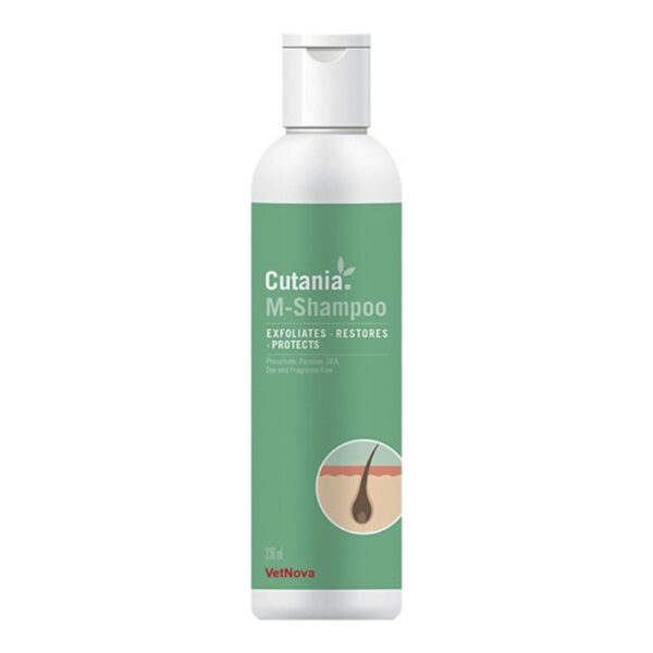 Vetnova Cutania M-Shampoo Champú Secante Sin Fragancia para Perros y Gatos 236 ml