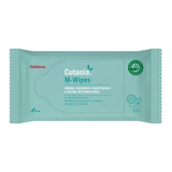 Vetnova Cutania M-Wipes Toallitas Dermatológicas Secantes para Perros y Gatos 24 Uds