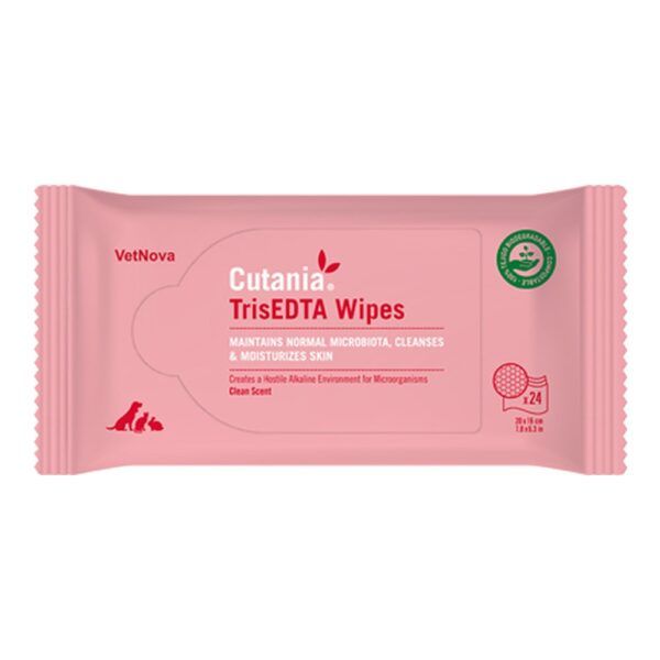 Vetnova Cutania TrisEDTA Wipes Toallitas Dermatológicas para Perros y Gatos 24 Uds - imagen 2