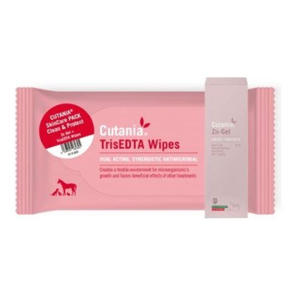Vetnova Cutania Zn Clean + Protect Pack Toallitas TrisEDTA + Zn-Gel para Perros y Gatos