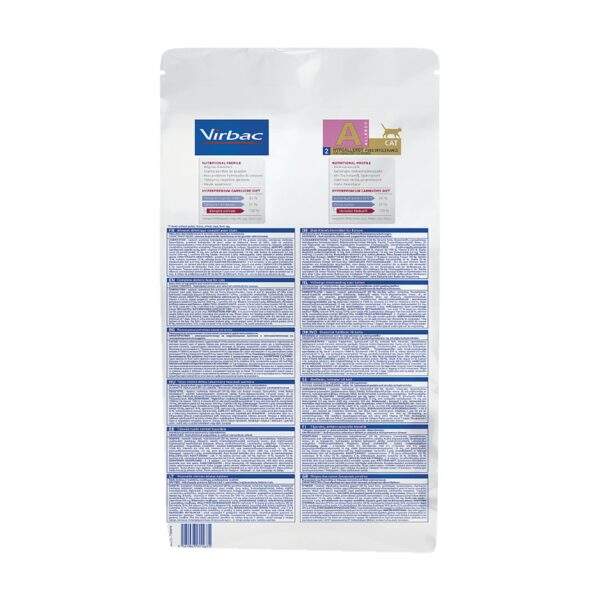 Reverso del saco Virbac HPM Hypoallergy A2 con composición y ración