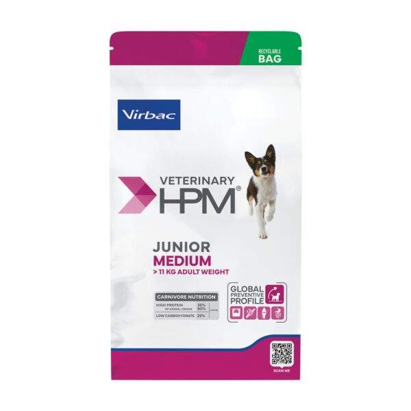 Saco de 3 kg de Virbac HPM pienso para perros junior de razas medianas