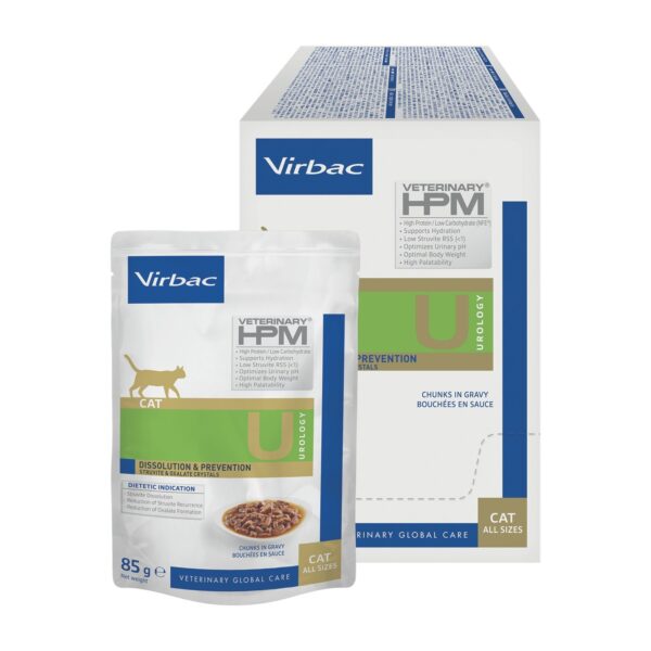 Virbac HPM Urology Sobres Gatos Problemas Urinarios Pack Ahorro 12×85 Gr