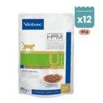 Pack de sobres Virbac HPM Urology para gatos, dieta húmeda con cálculos de estruvita y oxalato