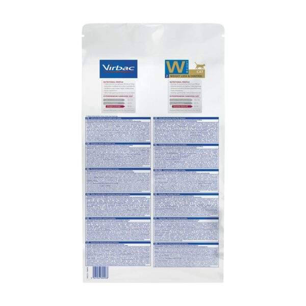 Reverso del saco Virbac HPM W2 con composición y modo de empleo