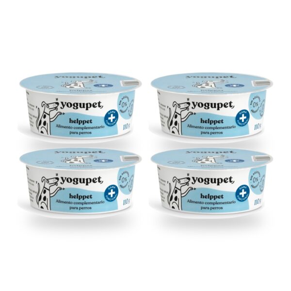 Yogupet Helppet Yogur Funcional con Chía, Inulina y Ginseng para Perros Pack Ahorro 4 x 110 g (4 unidades)