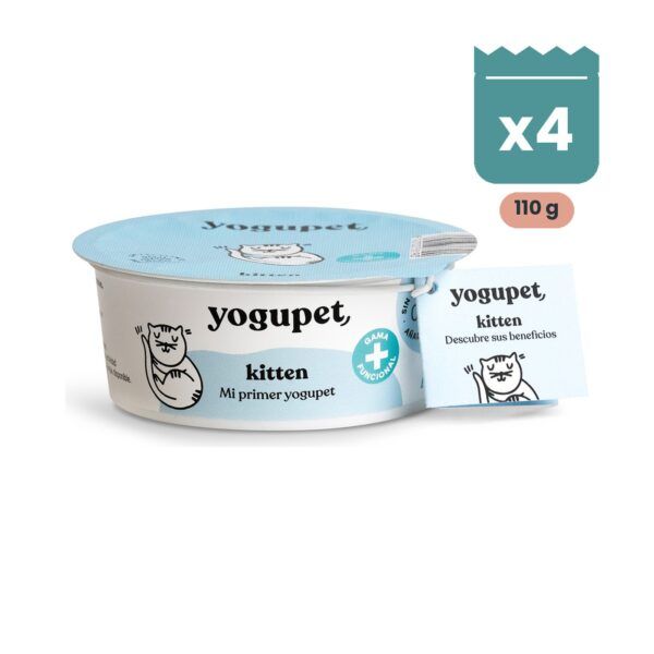 Yogupet Kitten Yogur con Proteína Láctea e Inulina para Gatitos Pack Ahorro 4 x 110 g