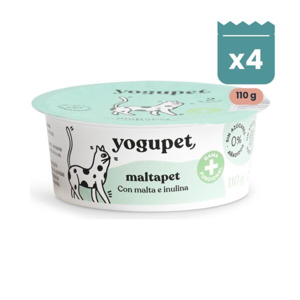 Yogupet Maltapet Yogur Funcional con Malta e Inulina para Gatos Pack Ahorro 4 x 110 g