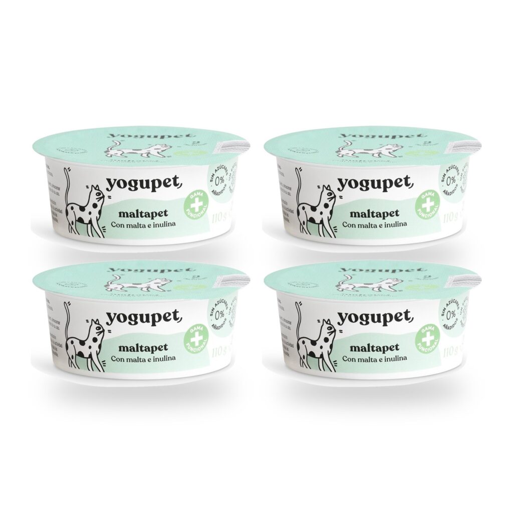 Yogupet Maltapet Yogur Funcional con Malta e Inulina para Gatos Pack Ahorro 4 x 110 g (4 unidades)