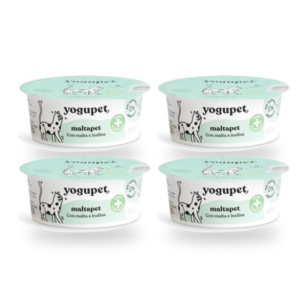 Yogupet Maltapet Yogur Funcional con Malta e Inulina para Gatos Pack Ahorro 4 x 110 g (4 unidades)