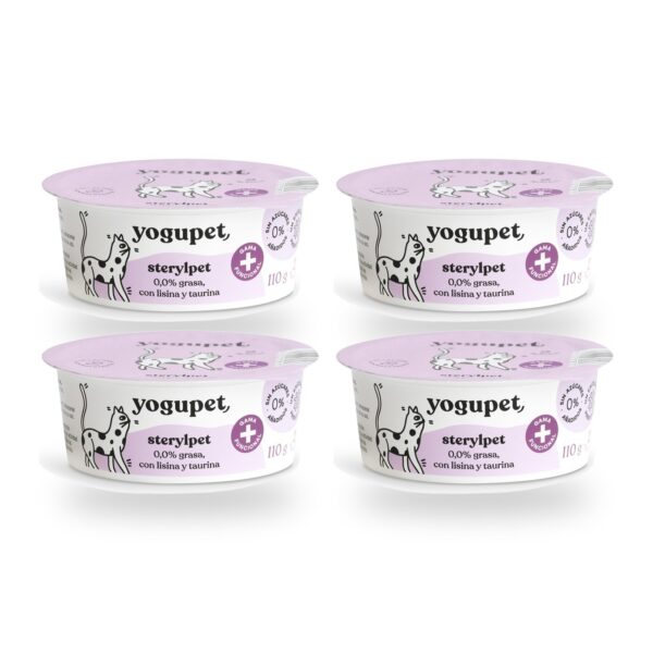 Yogupet Sterylpet Yogur Funcional Desnatado con Lisina y Taurina para Gatos Esterilizados Pack Ahorro 4 x 110 g (4 unidades)