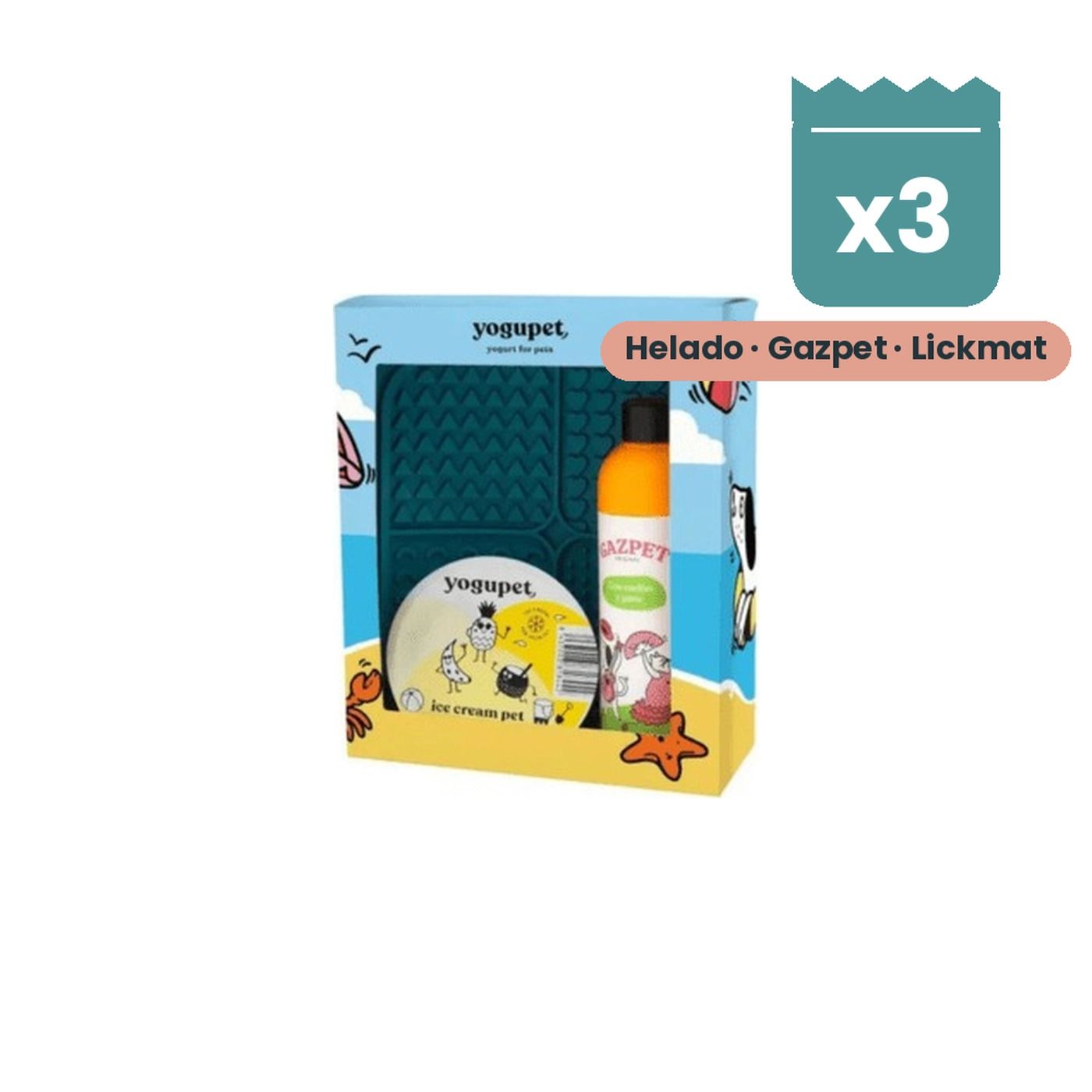 Yogupet Summerbox Helado de Yogur + Gazpet Melón y Pera + Lickmat para Perros y Gatos Yogupet Summerbox Helado de Yogur + Gazpet Melón y Pera + Lickmat para Perros y Gatos