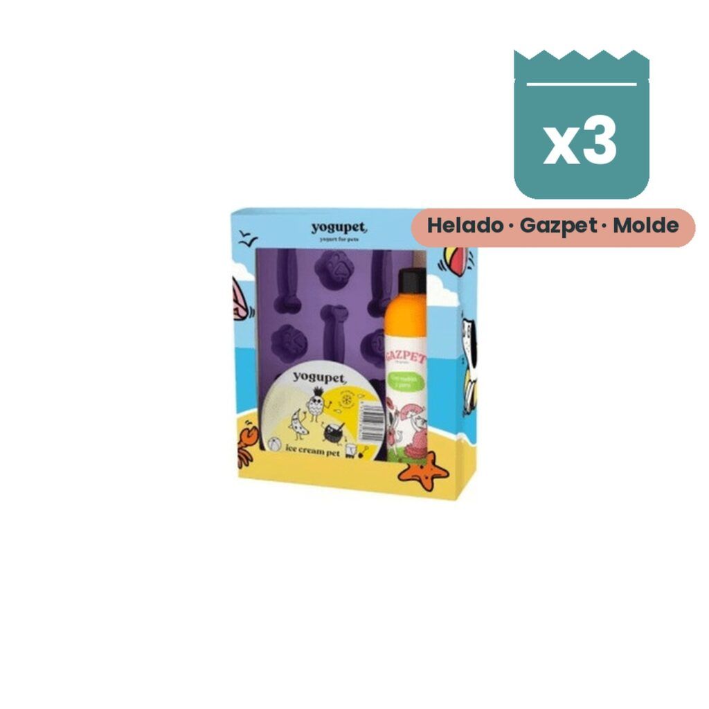 Yogupet Summerbox Helado de Yogur + Gazpet Melón y Pera + Molde de Helados para Perros y Gatos