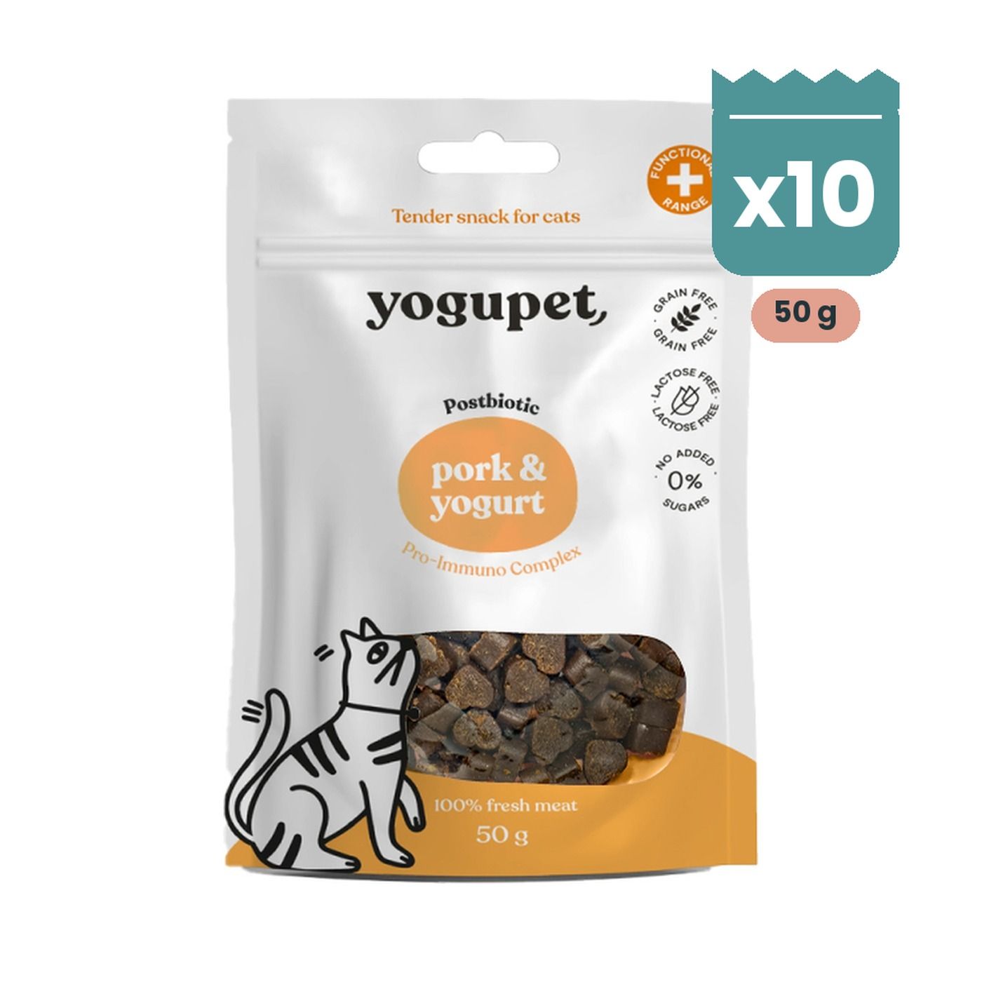 Yogupet Tender Snack Semihúmedo de Cerdo y Yogur para Gatos Pack Ahorro 10 x 50 g Yogupet Tender Snack Semihúmedo de Cerdo y Yogur para Gatos Pack Ahorro 10 x 50 g