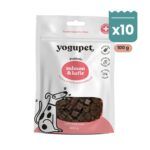 Yogupet Tender Snack Semihúmedo de Salmón y Kéfir para Perros Pack Ahorro 10 x 100 g