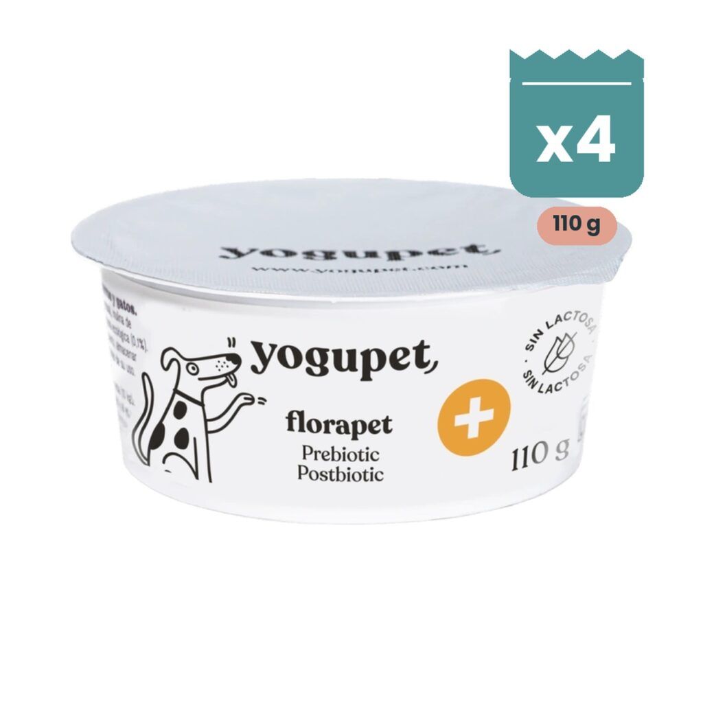 Yogupet Yogudiet Florapet Yogur Postbiótico y Prebiótico para Perros Pack Ahorro 4 x 110 g