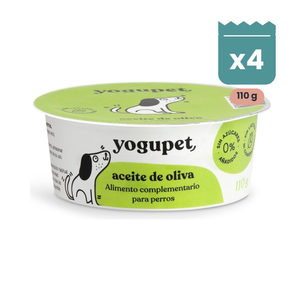 Yogupet Yogur Clásico con Aceite de Oliva Virgen Extra para Perros Pack Ahorro 4 x 110 g