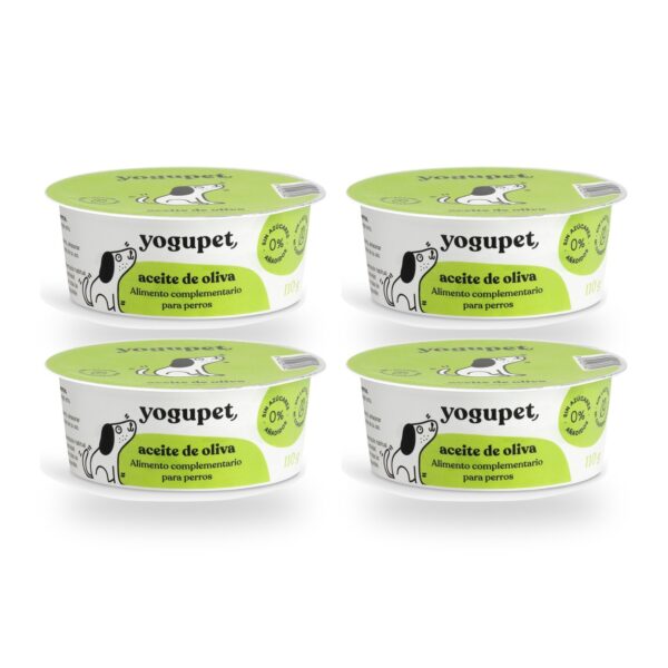 Yogupet Yogur Clásico con Aceite de Oliva Virgen Extra para Perros Pack Ahorro 4 x 110 g (4 unidades)