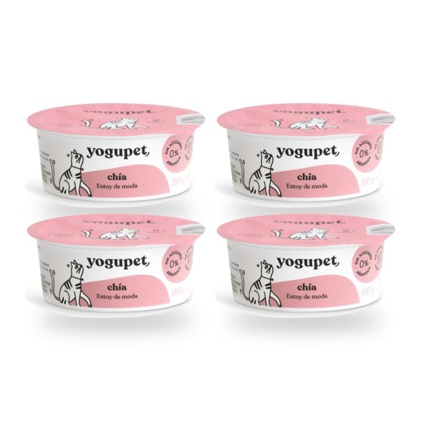 Yogupet Yogur Clásico con Chía para Gatos Pack Ahorro 4 x 110 g (4 unidades)