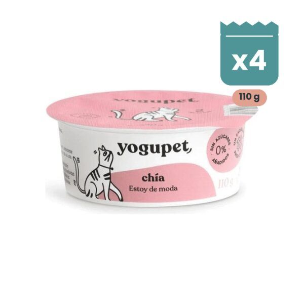 Yogupet Yogur Clásico con Chía para Gatos Pack Ahorro 4 x 110 g
