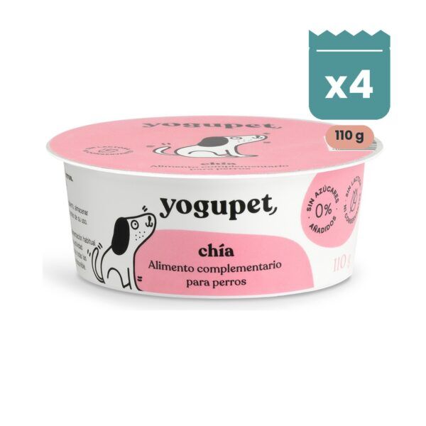 Yogupet Yogur Clásico con Chía para Perros Pack Ahorro 4 x 110 g