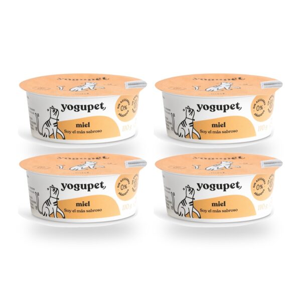 Yogupet Yogur Clásico con Miel para Gatos Pack Ahorro 4 x 110 g (4 unidades)