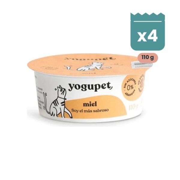 Yogupet Yogur Clásico con Miel para Gatos Pack Ahorro 4 x 110 g