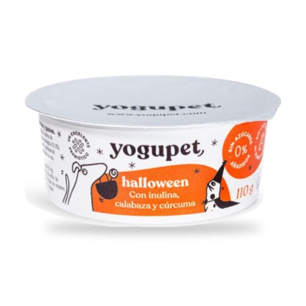 Yogupet Yogur Especial Halloween con Calabaza, Cúrcuma e Inulina para Perros y Gatos 2 x 110 g - unidad