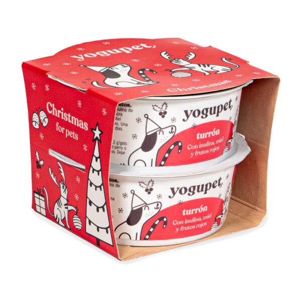 Yogupet Yogur Especial Navidad Turrón con Miel y Frutos Rojos para Perros y Gatos 2 x 110 g